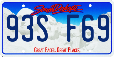 SD license plate 93SF69