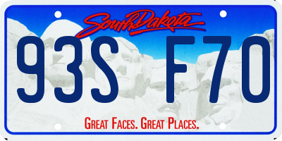 SD license plate 93SF70