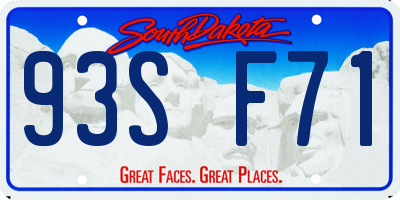 SD license plate 93SF71