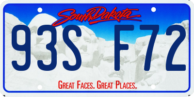 SD license plate 93SF72