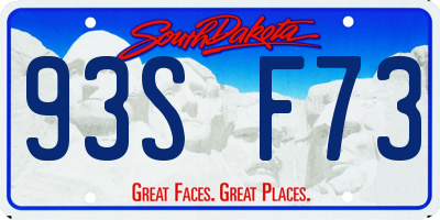 SD license plate 93SF73