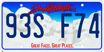 SD license plate 93SF74
