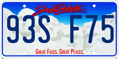 SD license plate 93SF75
