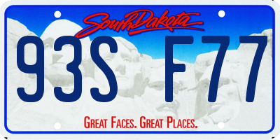 SD license plate 93SF77