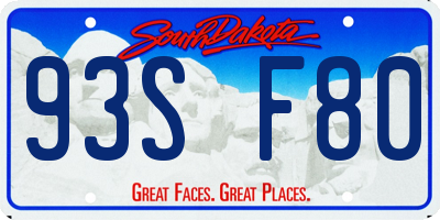 SD license plate 93SF80