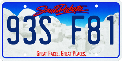 SD license plate 93SF81