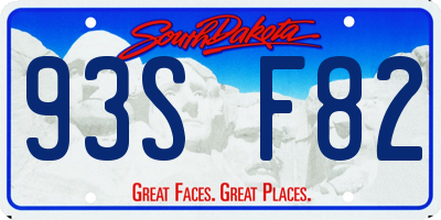 SD license plate 93SF82