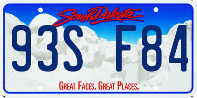 SD license plate 93SF84
