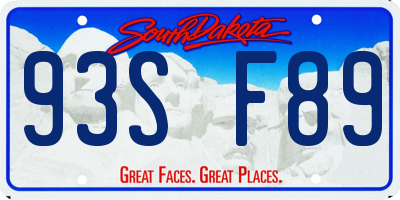 SD license plate 93SF89