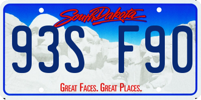 SD license plate 93SF90