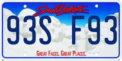 SD license plate 93SF93