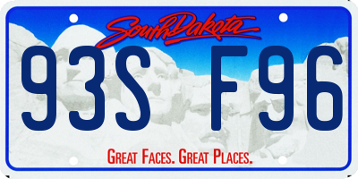 SD license plate 93SF96