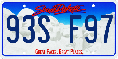 SD license plate 93SF97
