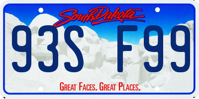 SD license plate 93SF99