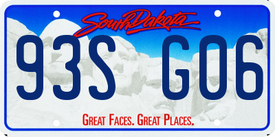 SD license plate 93SG06