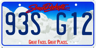 SD license plate 93SG12