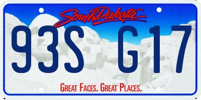 SD license plate 93SG17
