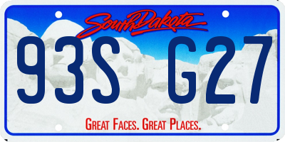 SD license plate 93SG27