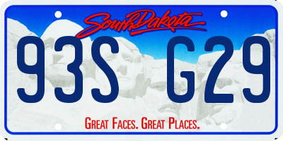 SD license plate 93SG29