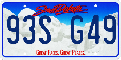 SD license plate 93SG49