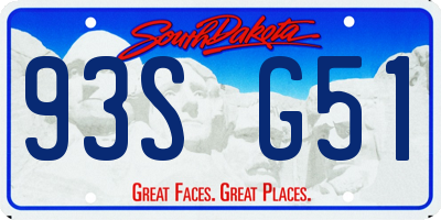 SD license plate 93SG51