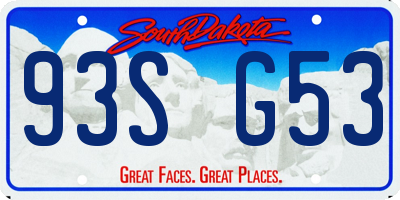 SD license plate 93SG53