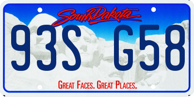 SD license plate 93SG58