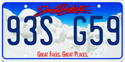 SD license plate 93SG59