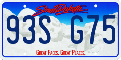 SD license plate 93SG75