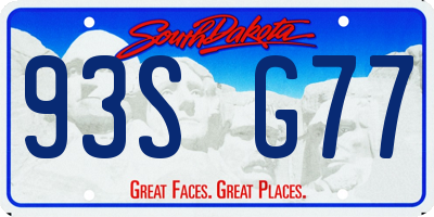 SD license plate 93SG77