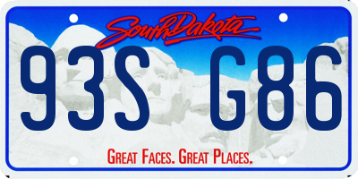 SD license plate 93SG86