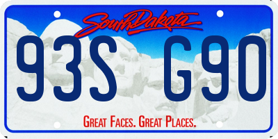 SD license plate 93SG90
