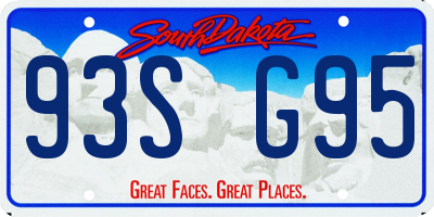 SD license plate 93SG95