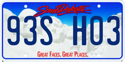 SD license plate 93SH03