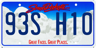 SD license plate 93SH10