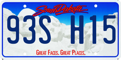 SD license plate 93SH15