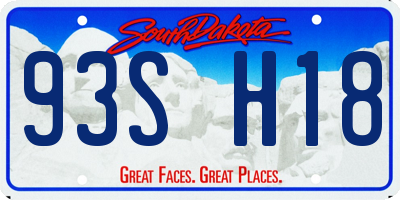 SD license plate 93SH18
