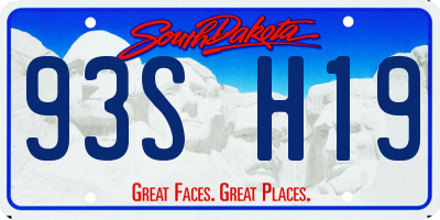 SD license plate 93SH19