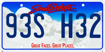 SD license plate 93SH32