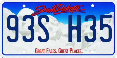 SD license plate 93SH35