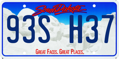 SD license plate 93SH37