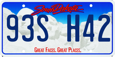 SD license plate 93SH42