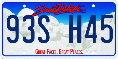 SD license plate 93SH45