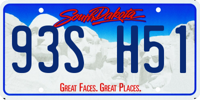 SD license plate 93SH51