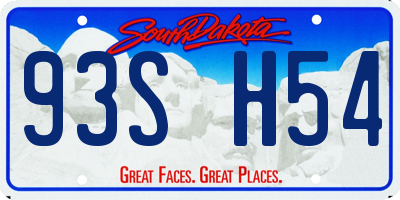 SD license plate 93SH54