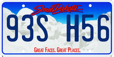 SD license plate 93SH56