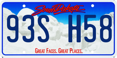 SD license plate 93SH58