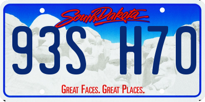 SD license plate 93SH70