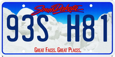 SD license plate 93SH81