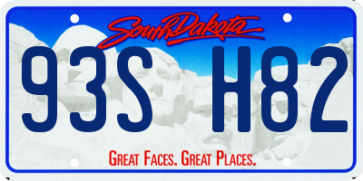 SD license plate 93SH82